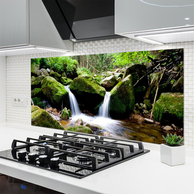 Painel cozinha Cachoeira Rochas Natureza