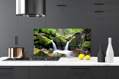 Painel cozinha Cachoeira Rochas Natureza