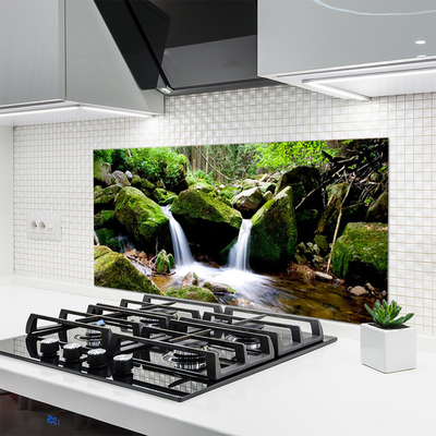 Painel cozinha Cachoeira Rochas Natureza