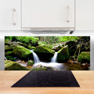 Painel cozinha Cachoeira Rochas Natureza