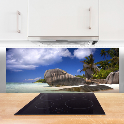 Painel vidro cozinha Paisagem da Praia das Rochas