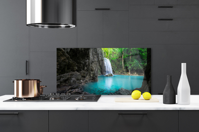 Painel vidro cozinha Lago Cachoeira Natureza