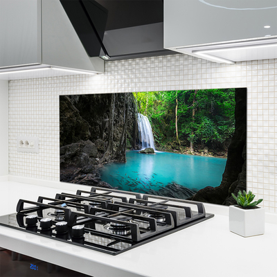 Painel vidro cozinha Lago Cachoeira Natureza