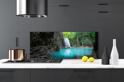 Painel vidro cozinha Lago Cachoeira Natureza