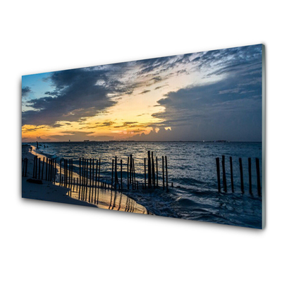 Painel vidro cozinha Paisagem de praia e mar