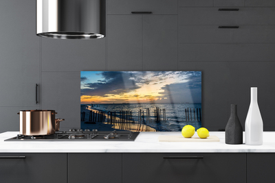 Painel vidro cozinha Paisagem de praia e mar
