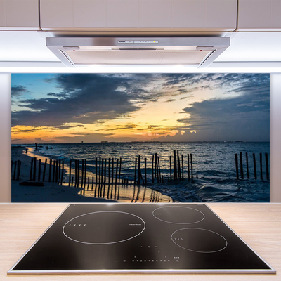 Painel vidro cozinha Paisagem de praia e mar