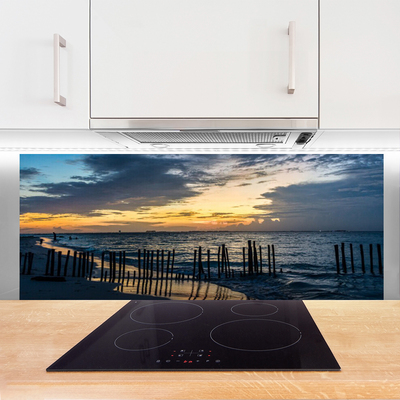 Painel vidro cozinha Paisagem de praia e mar