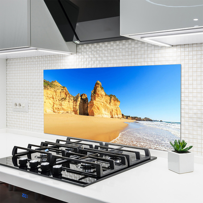 Painel vidro cozinha Paisagem da Praia do Oceano