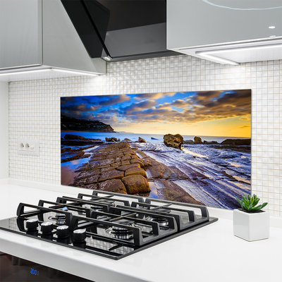 Painel vidro cozinha Paisagem de praia