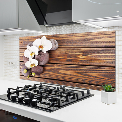 Painel cozinha Flor Orquídea Madeira