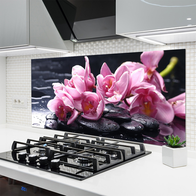 Painel vidro cozinha Planta de orquídea flor