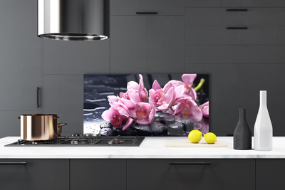 Painel vidro cozinha Planta de orquídea flor