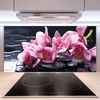 Painel vidro cozinha Planta de orquídea flor