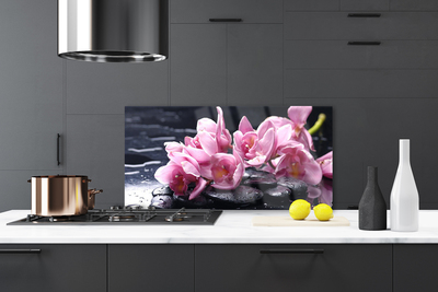 Painel vidro cozinha Planta de orquídea flor