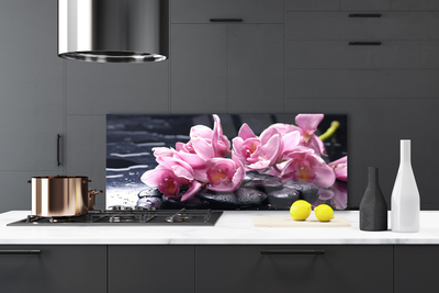 Painel vidro cozinha Planta de orquídea flor