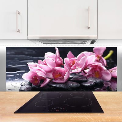 Painel vidro cozinha Planta de orquídea flor