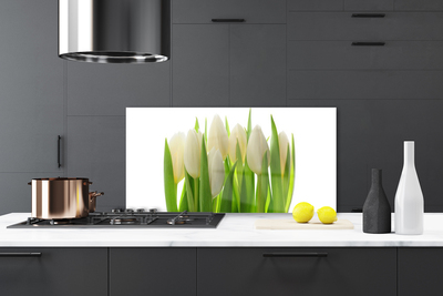 Painel vidro cozinha Tulipas Plantam Natureza