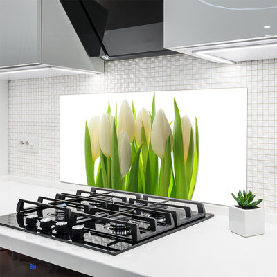 Painel vidro cozinha Tulipas Plantam Natureza