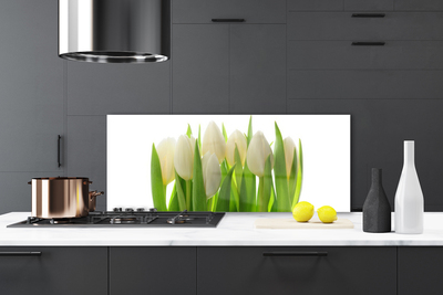 Painel vidro cozinha Tulipas Plantam Natureza