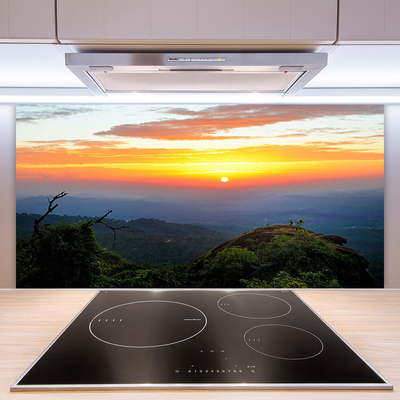 Painel vidro cozinha Paisagem de floresta de montanha Natureza