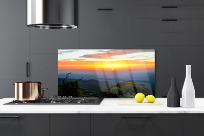 Painel vidro cozinha Paisagem de floresta de montanha Natureza