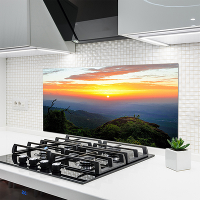 Painel vidro cozinha Paisagem de floresta de montanha Natureza