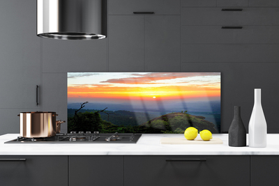 Painel vidro cozinha Paisagem de floresta de montanha Natureza