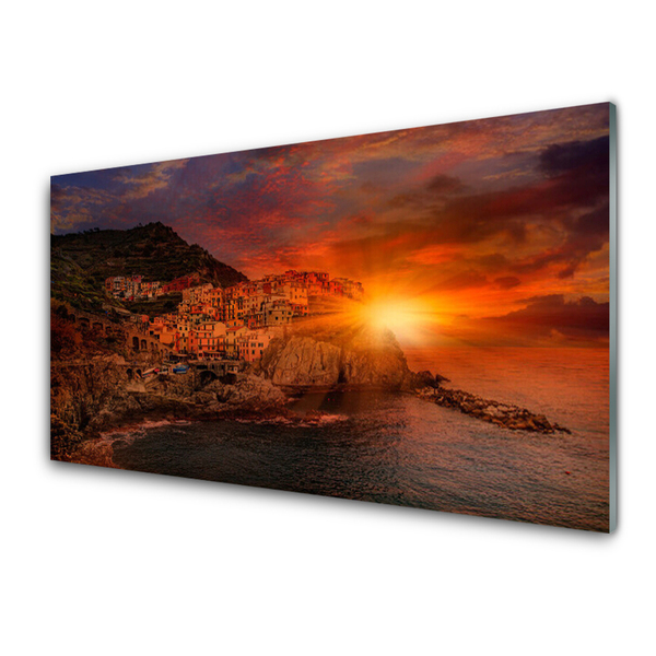 Painel vidro cozinha Paisagem da Cidade do Mar