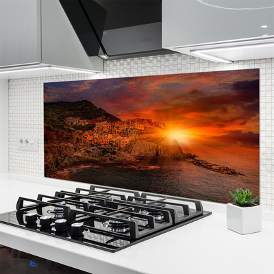 Painel vidro cozinha Paisagem da Cidade do Mar