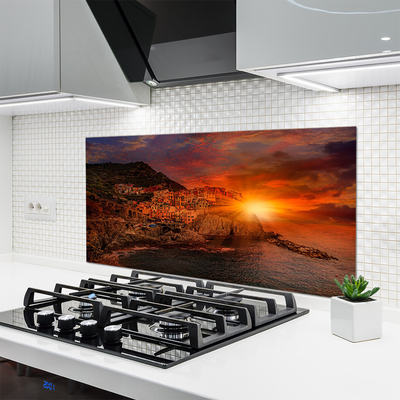 Painel vidro cozinha Paisagem da Cidade do Mar