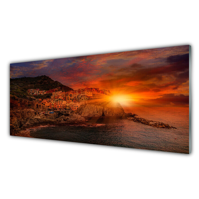 Painel vidro cozinha Paisagem da Cidade do Mar