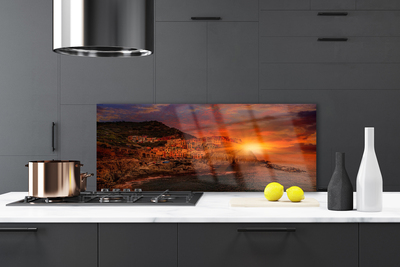 Painel vidro cozinha Paisagem da Cidade do Mar