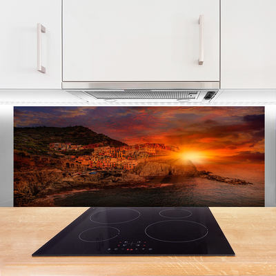 Painel vidro cozinha Paisagem da Cidade do Mar