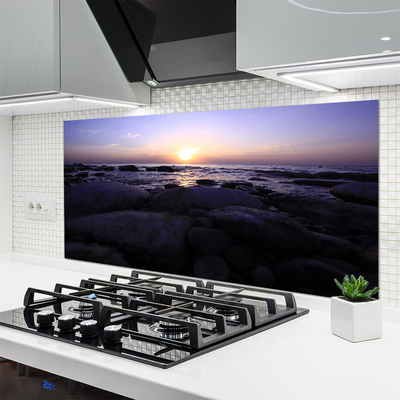 Painel vidro cozinha Paisagem do Mar de Pedras
