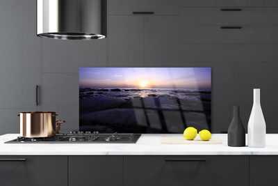 Painel vidro cozinha Paisagem do Mar de Pedras