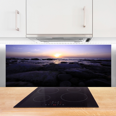 Painel vidro cozinha Paisagem do Mar de Pedras