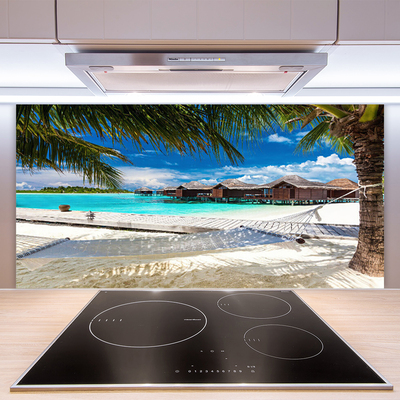Painel vidro cozinha Paisagem da Praia do Oceano