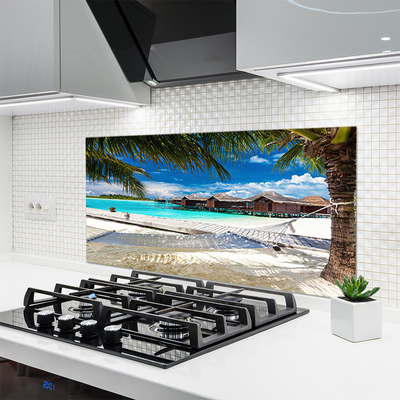 Painel vidro cozinha Paisagem da Praia do Oceano