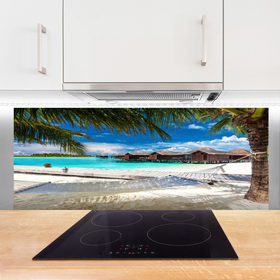 Painel vidro cozinha Paisagem da Praia do Oceano