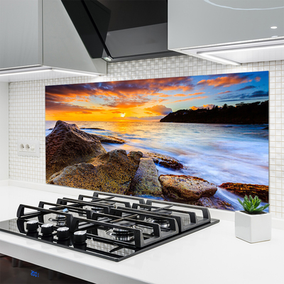 Painel vidro cozinha Paisagem do Mar de Pedras