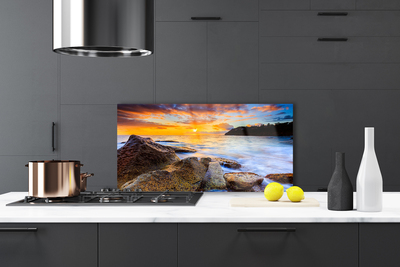 Painel vidro cozinha Paisagem do Mar de Pedras