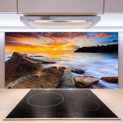 Painel vidro cozinha Paisagem do Mar de Pedras