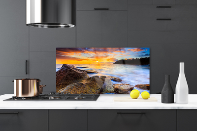 Painel vidro cozinha Paisagem do Mar de Pedras