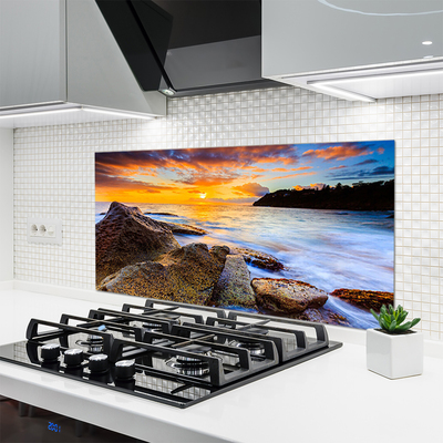 Painel vidro cozinha Paisagem do Mar de Pedras