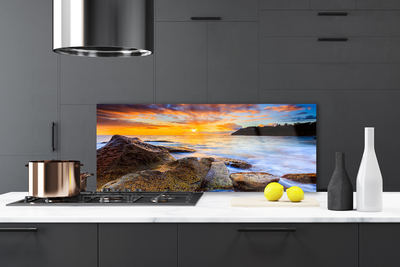 Painel vidro cozinha Paisagem do Mar de Pedras