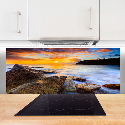 Painel vidro cozinha Paisagem do Mar de Pedras