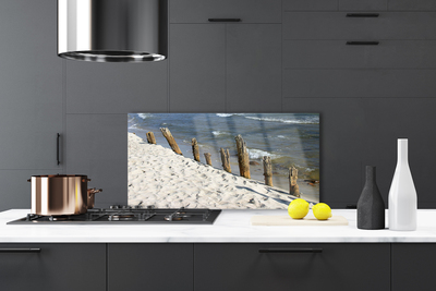 Painel vidro cozinha Paisagem de praia e mar