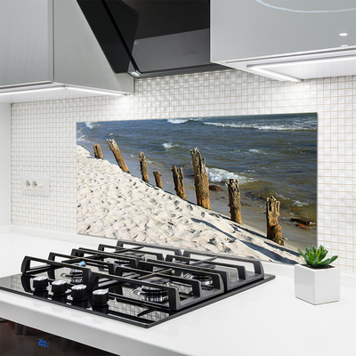 Painel vidro cozinha Paisagem de praia e mar