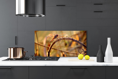 Painel vidro cozinha Planta da Natureza da Libélula